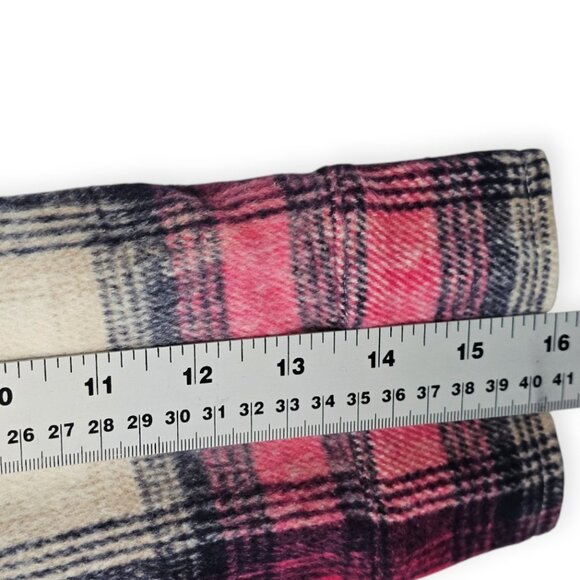 Zenana Pink & Black Plaid Flannel Shirt Size S Button Down Oversized - Picture 7 of 9